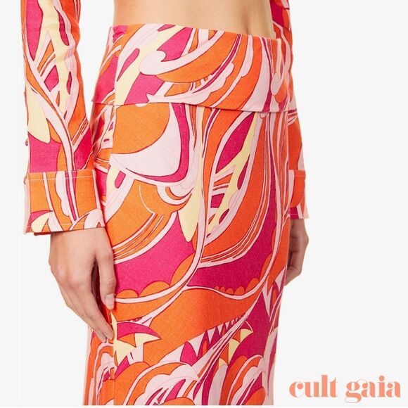 CULT GAIA **NWT** Laith Midi Skirt in Persian Paisley Rose - Fuchsia - Picture 7 of 14